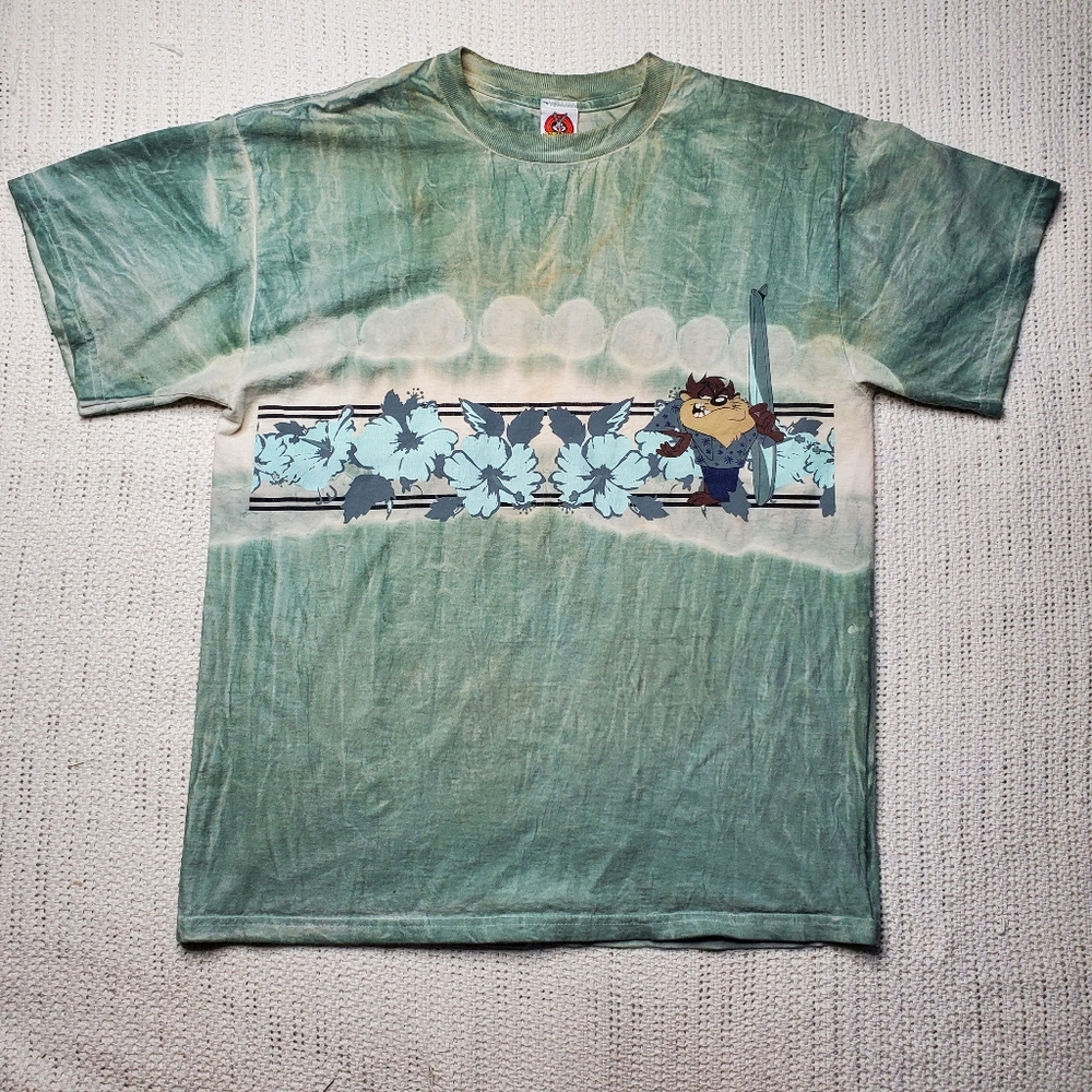 VTG Flawed Looney Tunes T Shirt Hawaiian Warner Bros 1998 Freeze Large 90s